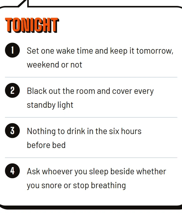 The Tonight card: four moves before bed